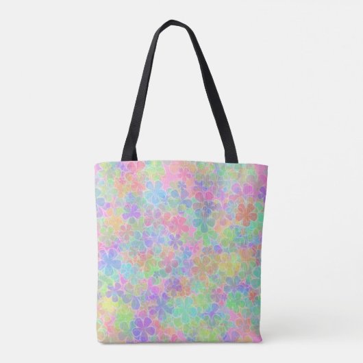 Elegante bloemige Abstracte bloemen moderne Sjablo Tote Bag (Achterkant)