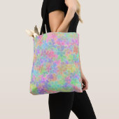 Elegante bloemige Abstracte bloemen moderne Sjablo Tote Bag (Dichtbij)