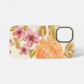 Elegante Bloemige Achtergrond iPhone Hoesje (Achterkant horizontaal)