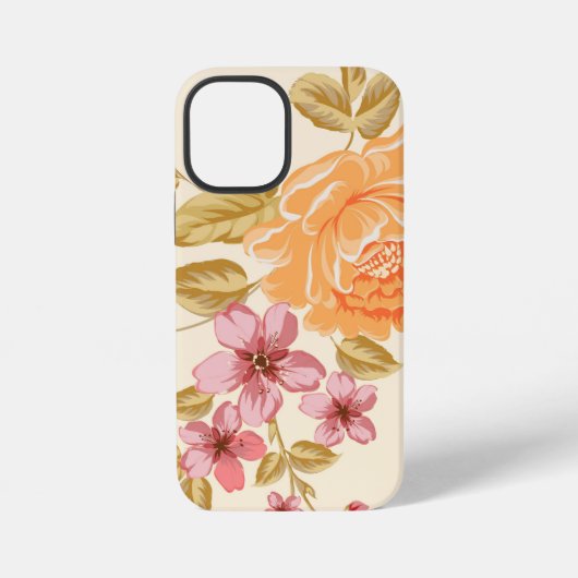Elegante Bloemige Achtergrond iPhone Hoesje (Achterkant)