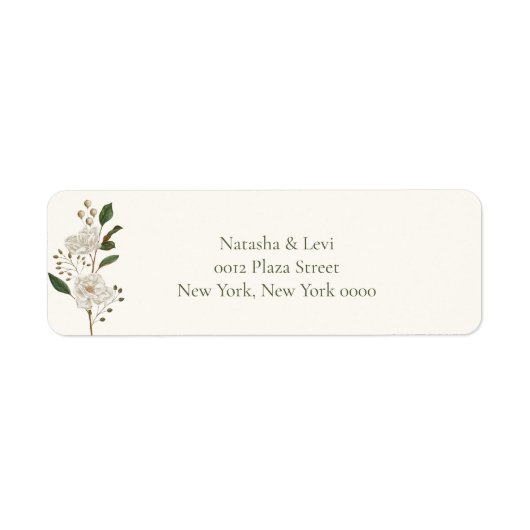 Elegante bloemige adresetiketten etiket (Voorkant)