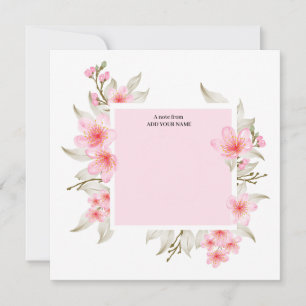 Elegante Bloemige Aquarel Bedankt Notitiekaartje