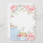 Elegante Bloemige Baby Shower Thee Kaart (Achterkant)