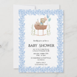 Elegante Bloemige Baby Shower Uitnodiging