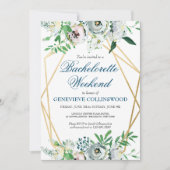 Elegante Bloemige Bachelorette Weekend Itinerarium Kaart (Voorkant)