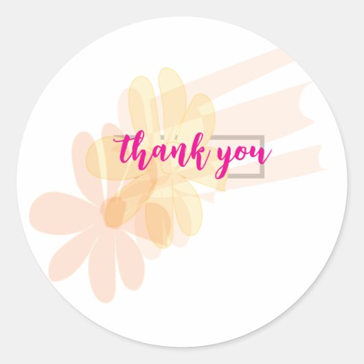 Elegante Bloemige Bedank Sticker (Voorkant)