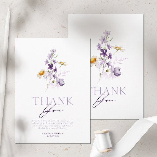 Elegante bloemige bedankkaart
