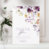 Elegante bloemige bedankkaart