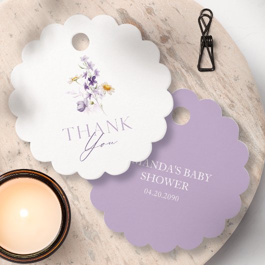 Elegante bloemige bedankkaart bedankjes labels