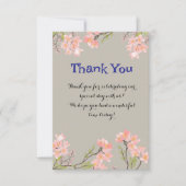 Elegante bloemige bedankkaart met gepersonaliseerd (Voorkant)