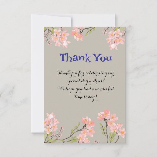 Elegante bloemige bedankkaart met gepersonaliseerd (Voorkant)