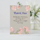 Elegante bloemige bedankkaart met gepersonaliseerd (Staand voorkant)