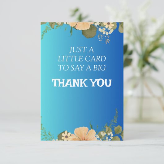 Elegante bloemige bedankkaart met gepersonaliseerd (Staand voorkant)