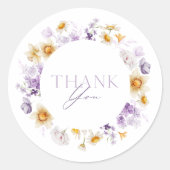 Elegante Bloemige Bedankt Sticker (Voorkant)
