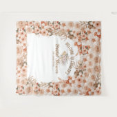 Elegante bloemige beige rozen bruidsshower wandkleed (Voorkant (horizontaal))