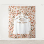 Elegante bloemige beige rozen bruidsshower wandkleed (Voorkant)