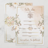Elegante Bloemige Beige Waterverf Minimalistische (Voorkant / Achterkant)