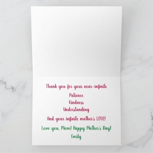 Elegante Bloemige Beste Bonus Moeder Ooit Moederda Kaart (Binnen)