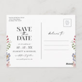 Elegante Bloemige Bewaar De Datum Briefkaart (Achterkant)