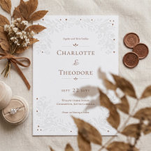 Elegante bloemige blad botanische kader trouwset