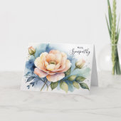 Elegante bloemige blanco condoleancekaart kaart (Voorkant)