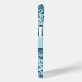 Elegante bloemige Blauwgroen damast Case-Mate iPhone Case (Achterkant / Rechts)