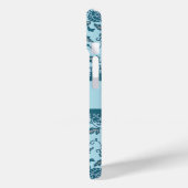 Elegante bloemige Blauwgroen damast Case-Mate iPhone Case (Achterkant / Links)