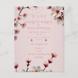 Elegante bloemige bloesem huwelijksuitnodiging ont briefkaart