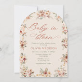 Elegante Bloemige Boho Baby Shower Kaart (Voorkant)