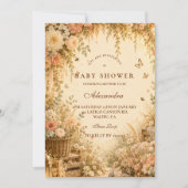 Elegante Bloemige Boho Baby Shower Kaart (Voorkant)