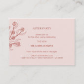 Elegante Bloemige Boho Bruiloft Feest na het Feest Informatiekaartje (Voorkant)