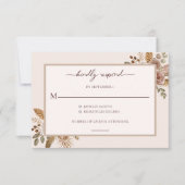 Elegante Bloemige Boho Bruiloft RSVP-reactiekaart RSVP Kaartje (Voorkant)
