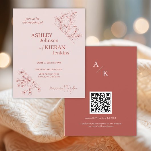 Elegante Bloemige Boho Trouwbudget Uitnodiging Flyer