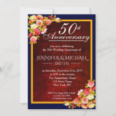 Elegante bloemige bordeauxrode uitnodiging voor hu (Voorkant)