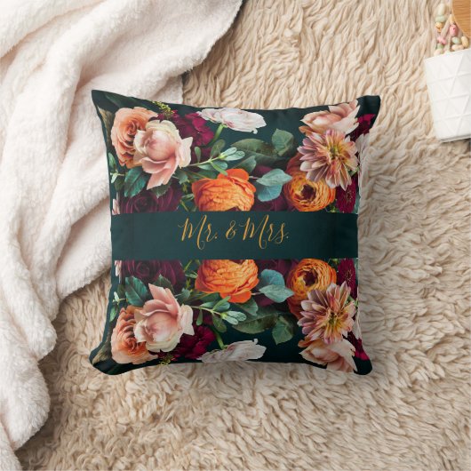 Elegante Bloemige Botanische Landelijke Trouwdag M Kussen (Deken)