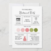 Elegante bloemige botanische roze bruiloft kaart (Achterkant)