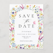 Elegante Bloemige Botanische Rustieke Save the Dat Briefkaart (Voorkant)