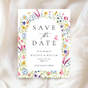 Elegante Bloemige Botanische Rustieke Save the Dat Briefkaart