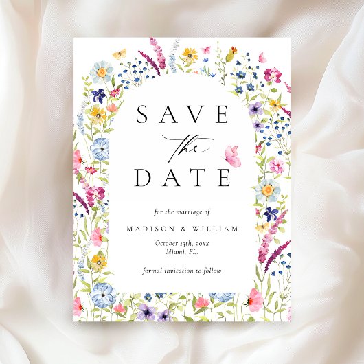 Elegante Bloemige Botanische Rustieke Save the Dat Briefkaart