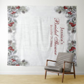 Elegante bloemige bruids-shower fotohokje achterg wandkleed (In Situ (horizontaal))