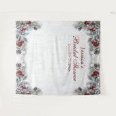 Elegante bloemige bruids-shower fotohokje achterg wandkleed (Voorkant (horizontaal))