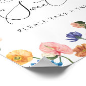 Elegante Bloemige Bruids Shower Liefde is Zoet Pos Poster (Hoek)