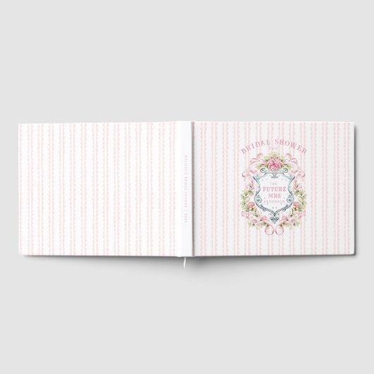 Elegante Bloemige Bruids Shower Wapen Gastenboek (Volledig)