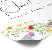 Elegante bloemige bruidsbeur love is sweet poster (Hoek)