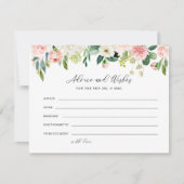 Elegante bloemige bruidsborrel advies en wensen kaart (Voorkant)