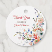 Elegante bloemige bruidsbruiloft bedankje bedankjes labels (Voorkant)