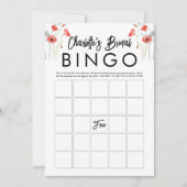 Elegante bloemige bruidsbruiloft-bingospelkaart kaart (Voorkant)