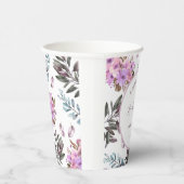Elegante bloemige bruidsbruiloft papieren beker (Rechts)