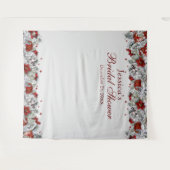 Elegante  bloemige bruidsbruiloft Photo Booth-acht Wandkleed (Voorkant (horizontaal))