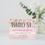 Elegante bloemige bruidsbruiloft uitnodiging (Staand voorkant)